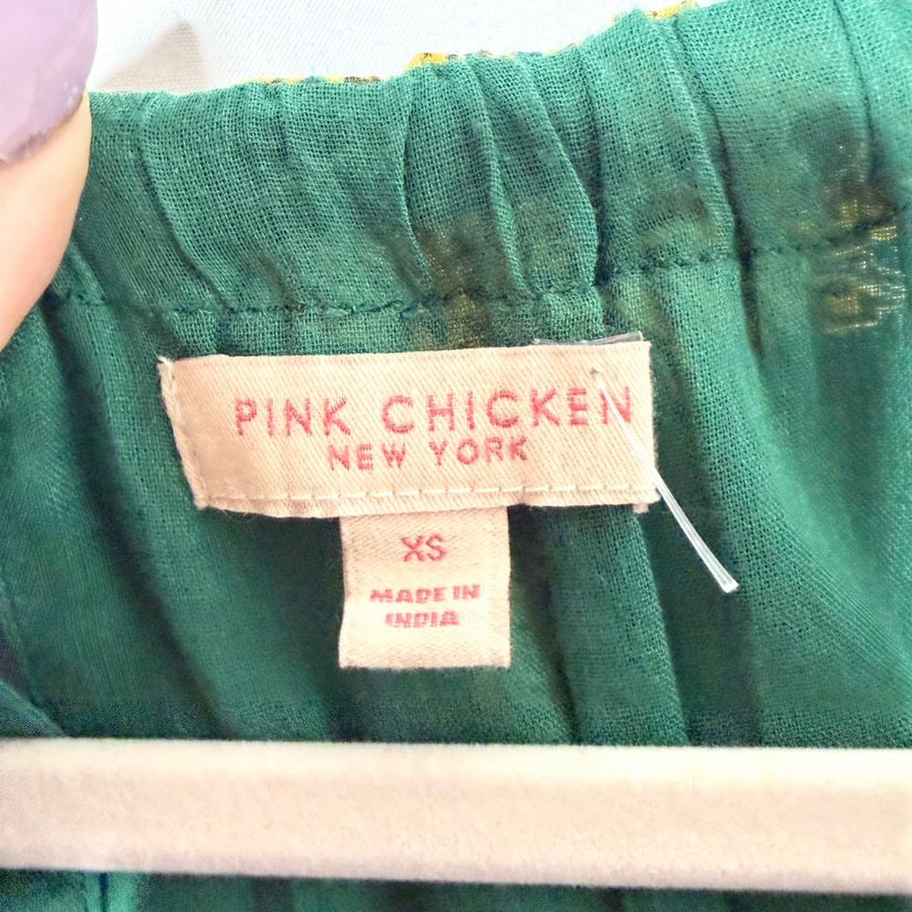 Pink Chicken New York Green Floral Long Sleeve Dress XS - Picture 4 of 7